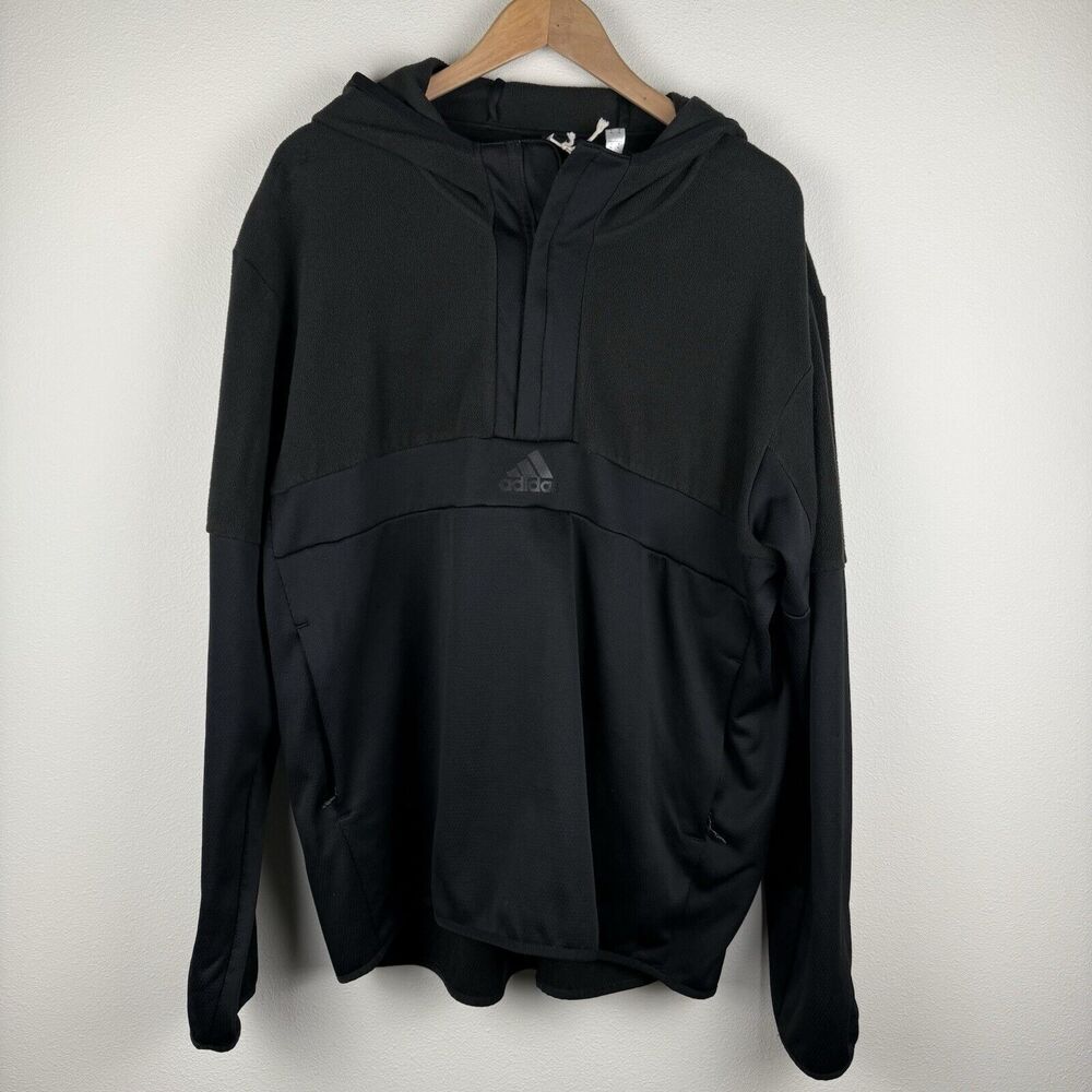 Adidas Originals Men's Team Issue Anorak Pullover Hoodie Size XL Black DZ5760